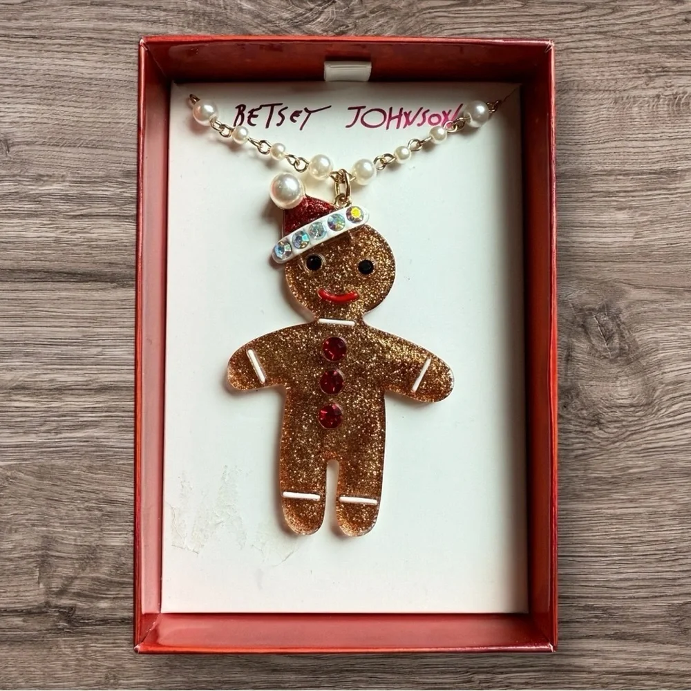 Betsey Johnson Gingerbread Pendant Necklace - NWT